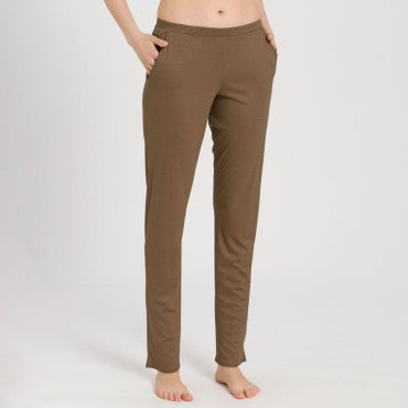Hanro Grand Central pyjamasbukser lange walnut 1