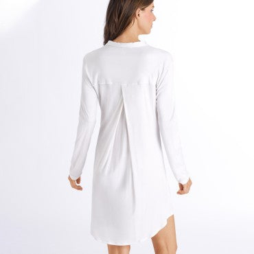 Hanro Grand Central natkjole langt ærme 90 cm off white Hvid 2