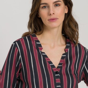 Hanro Sleep & Lounge pyjamasskjorte marsala stripe Multi 4