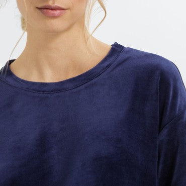 Hanro Favourites T-shirt langt ærme intense blue Blå 4