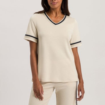 Hanro Madeleine T-Shirt kort ærme warm sand 1