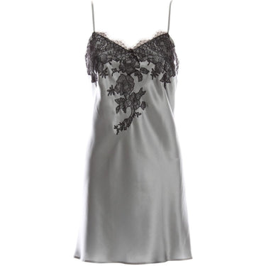 Marjolaine Baccarat silkekjole kort med blonde metal/black Grå 1