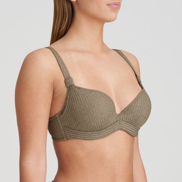 Marie Jo Swim Tinjis bikinitop vatteret med bøjle dybt V golden olive Grøn 3