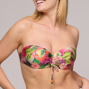 Marie Jo Swim Norma Jeanne bikinitop vatteret med bøjle stropløs tropical sunset 3