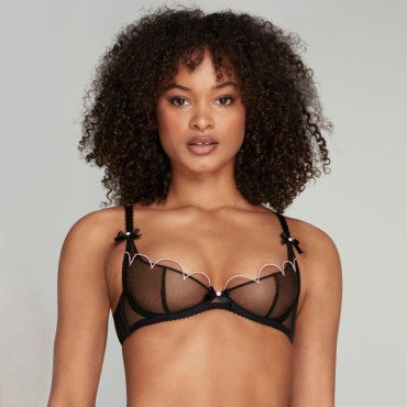 Agent Provocateur Lorna bh halv skål balconet black black/pink Sort 1