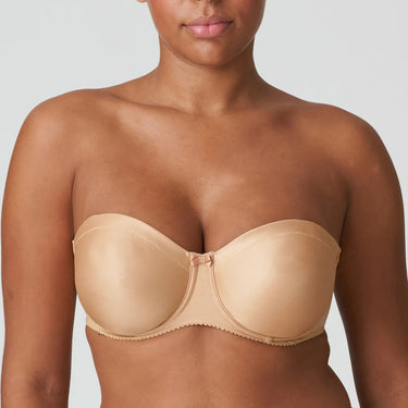 PrimaDonna Satin bh uden søm stropløs cognac beige 1