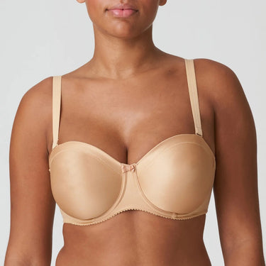 PrimaDonna Satin bh uden søm stropløs cognac beige 2