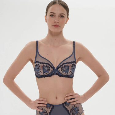 Simone Perele Intrigue bh med bøjle dybt V cinder blue Blå 1