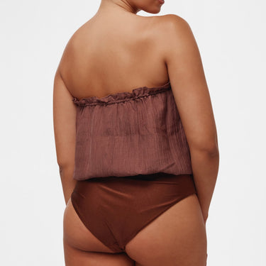 Hanne Bloch Hanne Bloch Square Silk Bandeau badedragt brown Brun 3