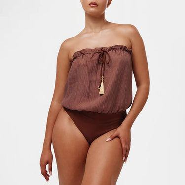 Hanne Bloch Square Silk Bandeau badedragt