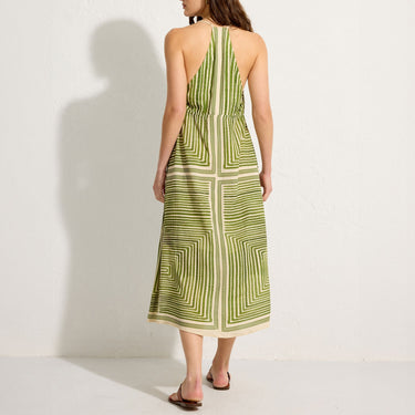 Labyrint strandtøj lang kjole med bånd under barm