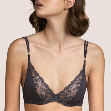 Andres Sarda Raven bh med bøjle dybt V moonrock Grå 1