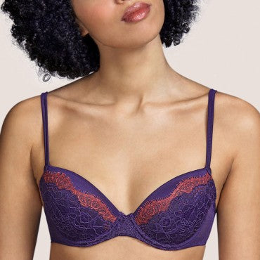 Andres Sarda Margaret bh vatteret dybt V evening blue Blå 1