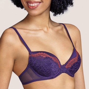 Andres Sarda Margaret bh vatteret dybt V evening blue Blå 2