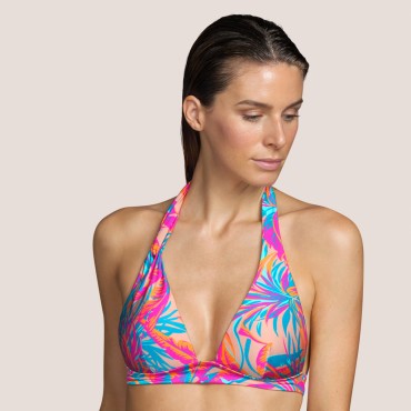 Andres Sarda Lamarr bikinitop vatteret trekant tropical sand mønster 1