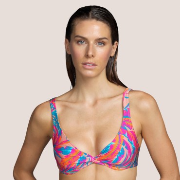 Andres Sarda Lamarr bikinitop med bøjle tropical sand mønster 1