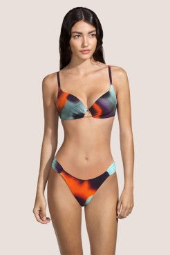 Andres Sarda RINKO bikinitop med bøjle vatteret borealis orange lilla mønster 2