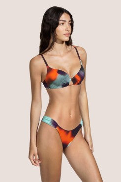 Andres Sarda RINKO bikinitop med bøjle vatteret borealis orange lilla mønster 3