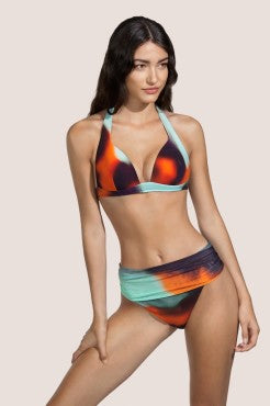Andres Sarda RINKO bikinitop vatteret trekant borealis orange lilla mønster 2
