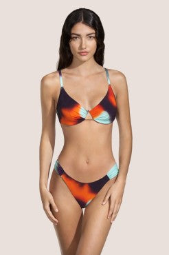 Andres Sarda RINKO bikinitop med bøjle borealis orange lilla mønster 2