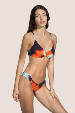 Andres Sarda RINKO bikinitop med bøjle borealis orange lilla mønster 3