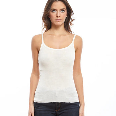 Costina rib uld/silke spaghetti top