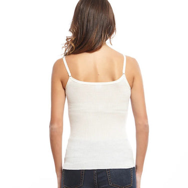 Costina rib uld/silke spaghetti top