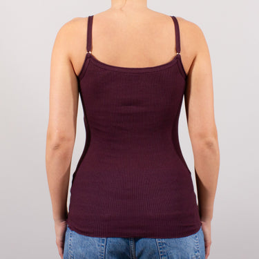 Lana Seta spaghetti top uld/silke rib