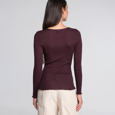 Lana Seta T-Shirt rund hals uld/silke rib