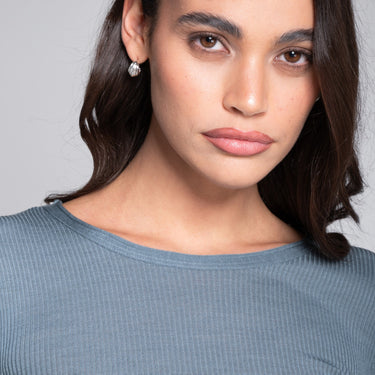 Lana Seta T-Shirt rund hals uld/silke rib