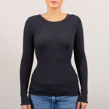 Lana Seta T-Shirt rund hals uld/silke rib