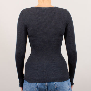 Lana Seta T-Shirt rund hals uld/silke rib