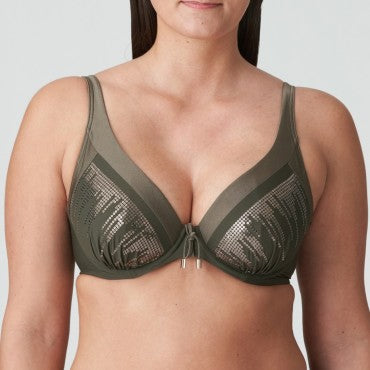 PrimaDonna Swim Aracruz bikinitop vatteret med bøjle dybt V kaki Grøn 1