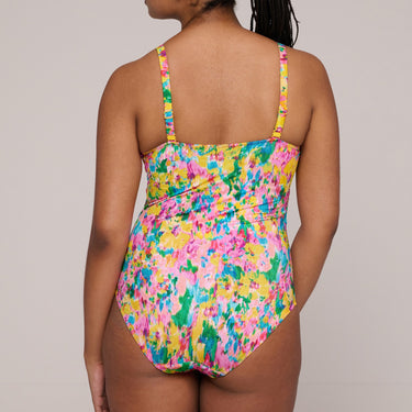 PrimaDonna Swim Ubud badedragt let shaping sun glow Blomster print gul pink 3