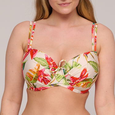 PrimaDonna Swim Tanzania bikinitop vatteret med bøjle calm tropics hvid blomster print 1