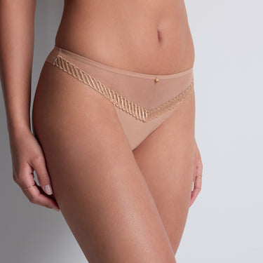 Aubade Sheer Emotion tanga string sand Beige 1