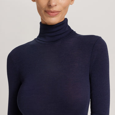 Woolen Silk T-Shirt med rullekrave