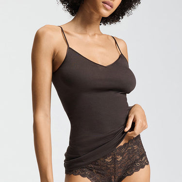 Cotton Seamless spaghetti top bomuld V-udskæring