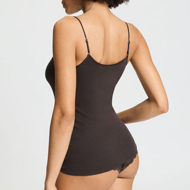 Cotton Seamless spaghetti top bomuld V-udskæring