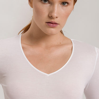 Cotton Seamless T-Shirt kort ærme V-hals