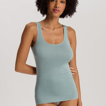 Hanro Cotton Seamless tank top bomuld tourmaline bl Blå 2