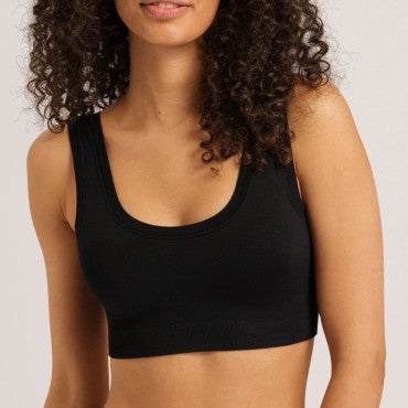 Hanro Touch Feeling vatteret bh uden bøjle crop top black Sort 1