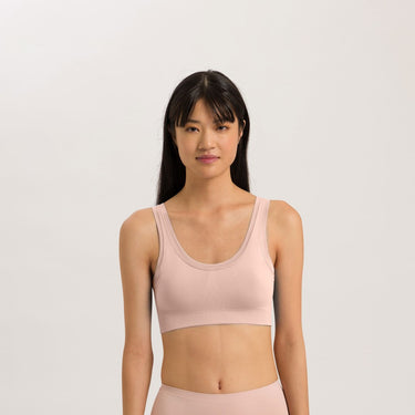 Hanro Touch Feeling vatteret bh uden bøjle crop top peach whip Lyserød 1