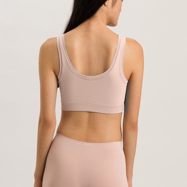 Hanro Touch Feeling vatteret bh uden bøjle crop top peach whip Lyserød 3