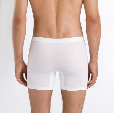 Hanro Cotton Essentials long boxer herre-shorts all white hvid 2