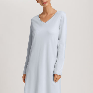 Cotton Silk natkjole langt ærme 100 cm