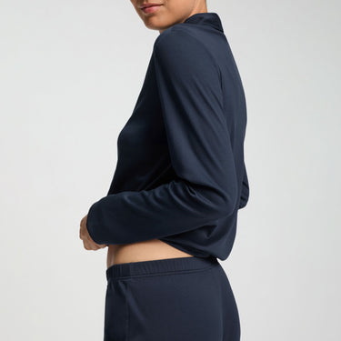 Cotton silk pyjamassæt langt ærme