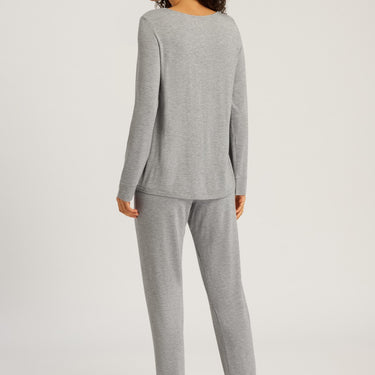 Hanro Natural Elegance pyjamas sæt lange ærmer grey melange Grå 3