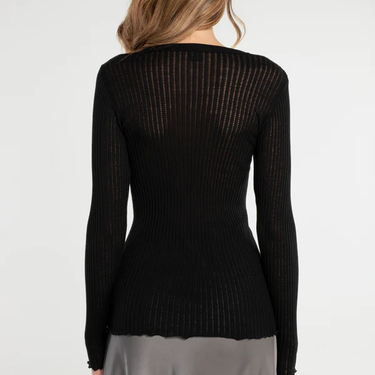Operatino T-Shirt uld/silke rund hals l/æ