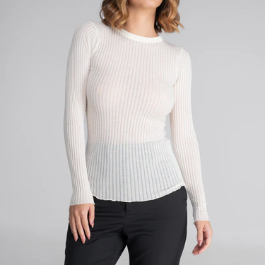 Operatino T-Shirt uld/silke rund hals l/æ